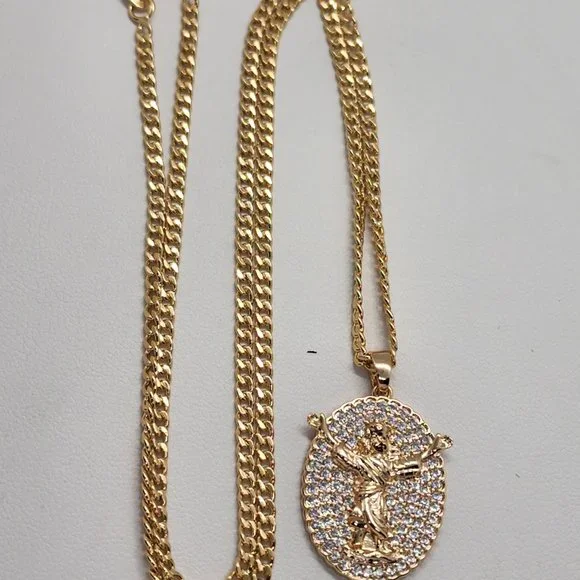 Last one Brand New   Brazilian 18k Gold Filled Baby Jesus Necklace - Picture 2 of 4